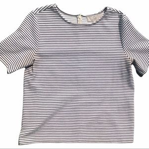 black and white loft striped top size medium